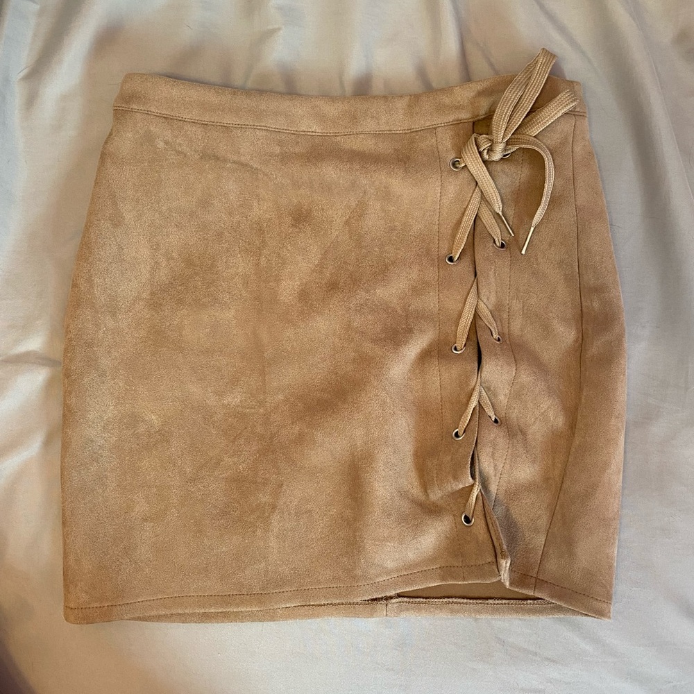 Fashion Nova Tan Mini Skirt